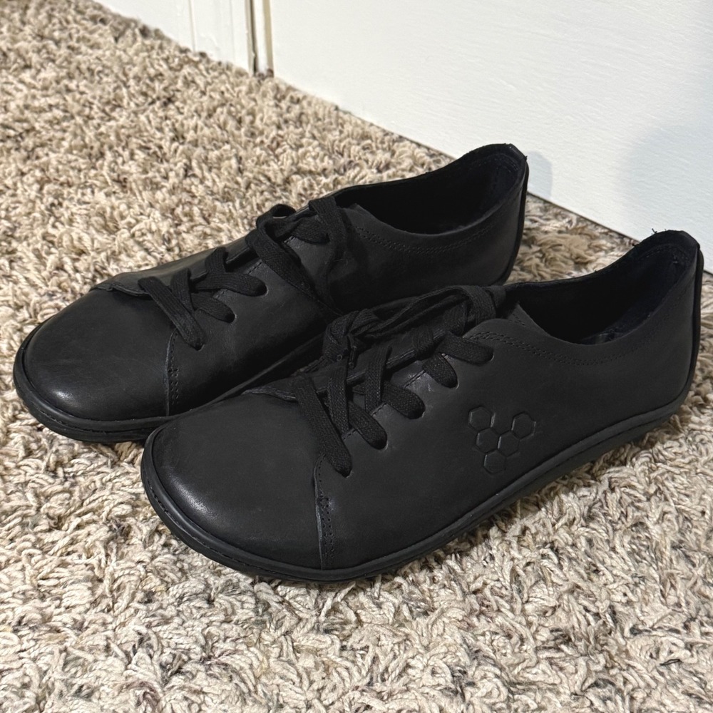 Vivobarefoot Primus Lux Black Leather Barefoot Shoes EUR 39L Womens 8.5